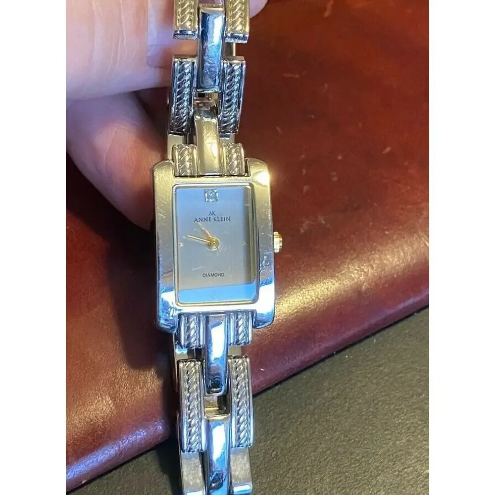Women's Anne Klein Diamond Watch, Silver Tone Bracelet Band